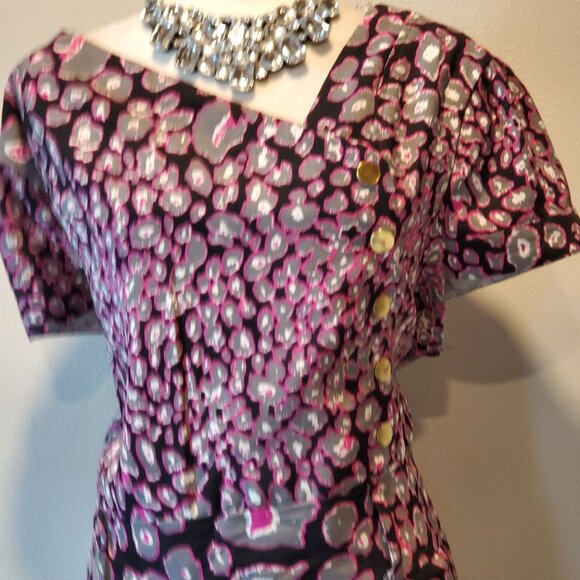 ASHLEY STEWART FORMAL DRESS BLACK/PINK ANIMAL PRINT STRETCH SIZE 3X - Picture 11 of 11